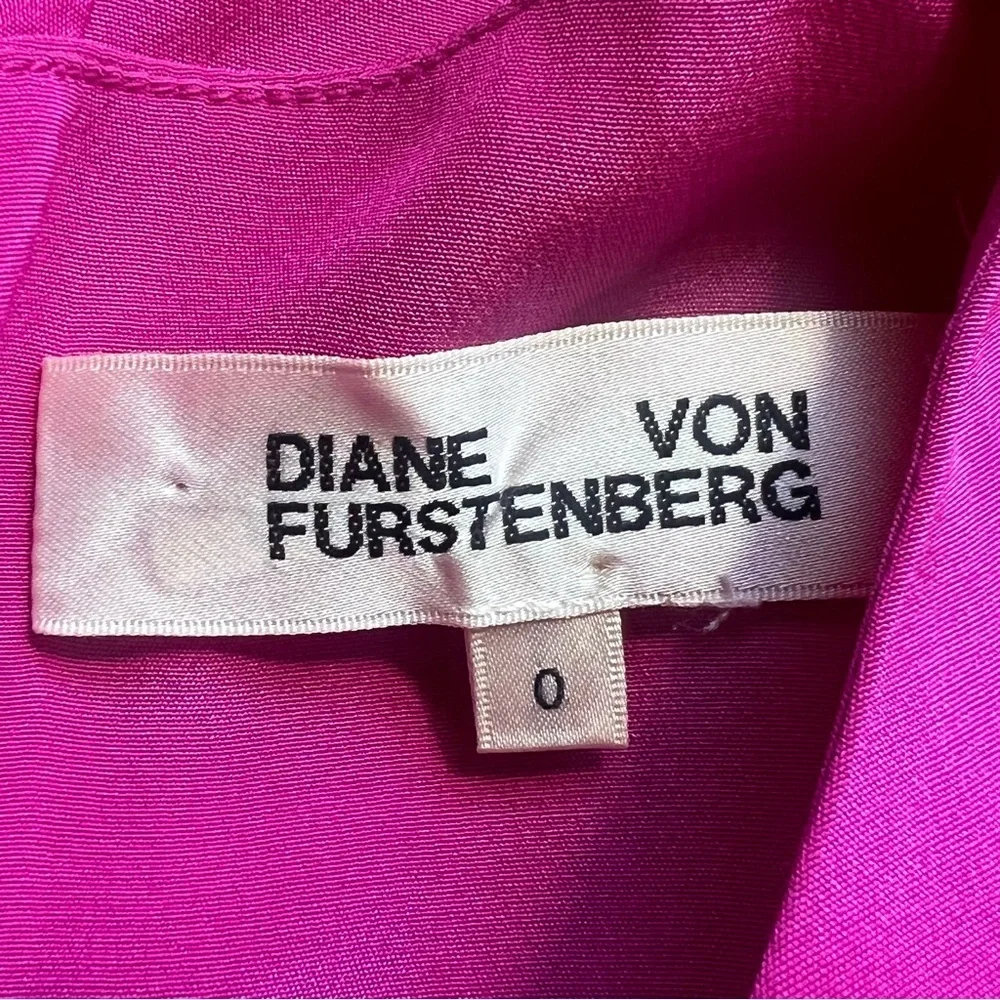 Diane von furstenberg DVF Ribbon Silk Swing Pleated Shift Pink Dress Chic Size 0 - Picture 12 of 12